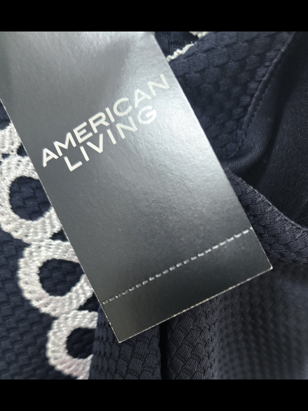 American Living Navy Midi Dress with White Braided Detail - Picture 5 of 6